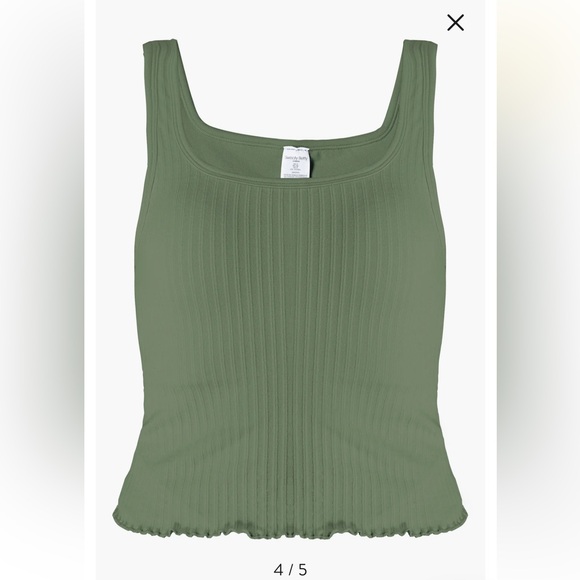 Sweaty Betty Mindful Crop Seamless Rib Tank in Ivy Green xs - Picture 4 of 8